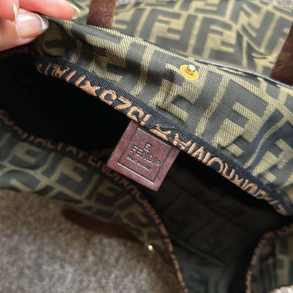 Fendi Zucca Fabric Brown Monogram Tote Bag - Picture 4 of 10